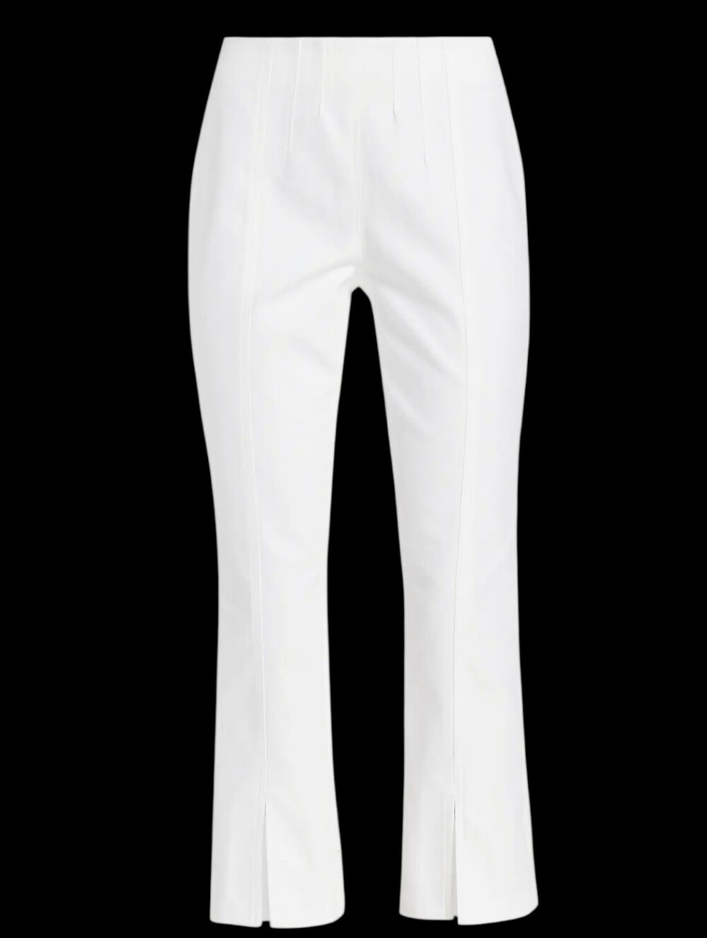 Cinq a Sept Laurie Stretch Denim Straight Crop Jeans White SZ 4 Side Zip Slit